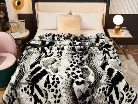 Leopard Print Double Layer Fleece Throw Blankets Discount