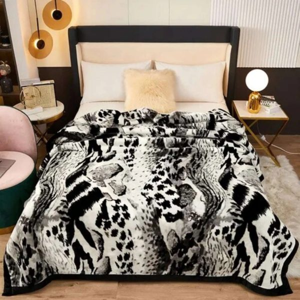 Leopard Print Double Layer Fleece Throw Blankets Discount