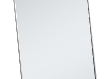 Metal Frame Rectangle Mirror 36 Inch In Silver Online Sale