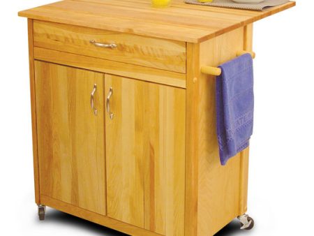 Mid-Size Two Door Kitchen Cart with Drop Leaf On Caster s 51533-51536 Online