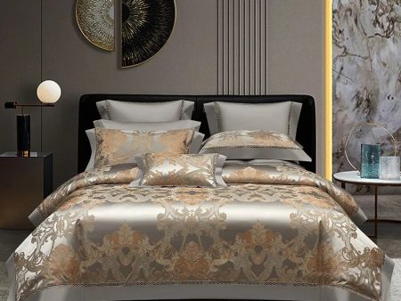 Silk-Like Satin 7-Piece Duvet Cover Set with Double Stitching & Pillowcases Online Sale