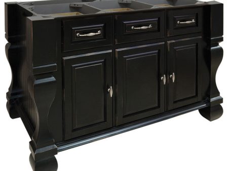 Distressed Black Jeffrey Alexander 54  Kitchen Island Tuscan Base Cabinet Only Online