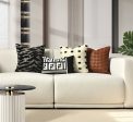 Chic Black and White Orange Accent High-End Cushion Fashion