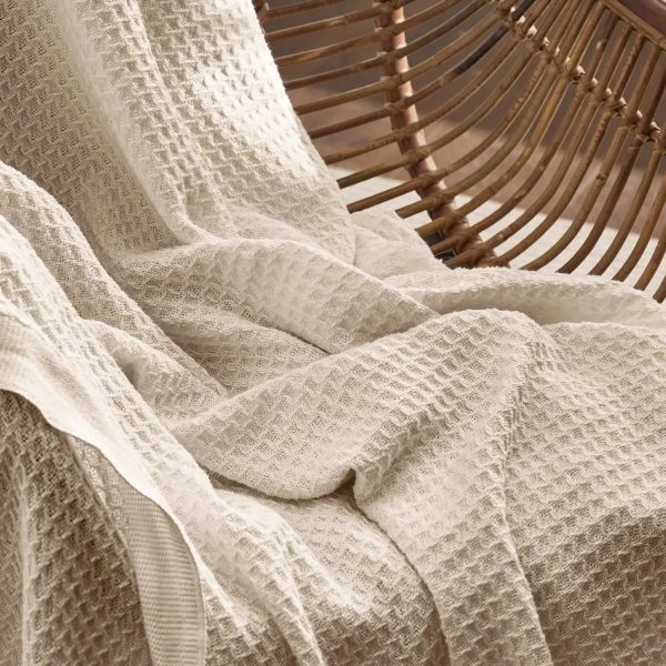 Bedsure 100% Cotton Waffle Weave Lightweight Blanket Cheap