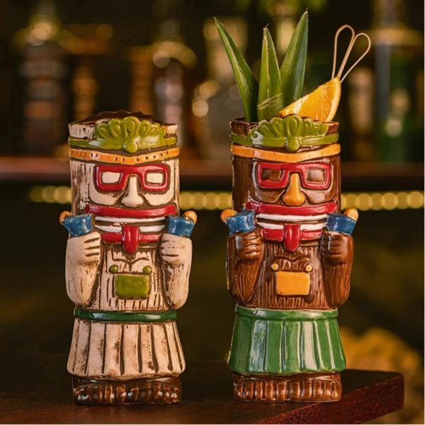 Hawaiian Brown Tiki Mug - Tropical Cocktail Delight Discount