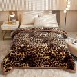 Leopard Print Double Layer Fleece Throw Blankets Discount