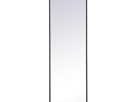 Soft Corner Metal Rectangular Mirror 18X60 Inch In Black For Sale