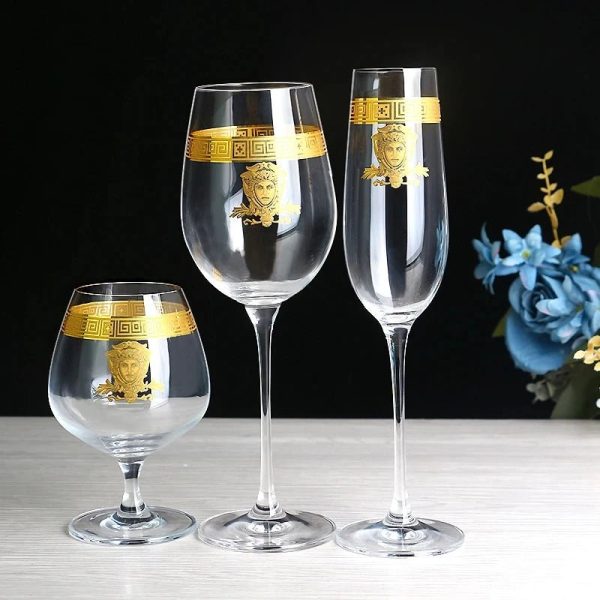 Nordic Gold Edge Elegant Crystal Goblet Fashion