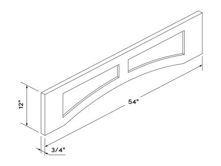 Dark Gray Stain Recessed Panel 54  Arched Valance by Craft Discount