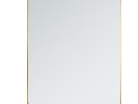 Metal Frame Rectangle Mirror 30 Inch In Brass Online