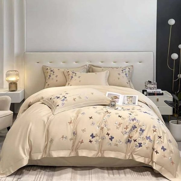 Butterfly Elegance 100% Egyptian Cotton Luxury Bedding Set Hot on Sale