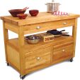 Kitchen Workstation Open Storage Butcher Block by Catskill 1426 For Sale