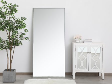 Metal Frame Rectangle Mirror 30 Inch In Silver For Sale