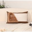 Faux Snow Leopard Fur Lumbar Pillowcase with Patchwork Design 30x50cm Discount