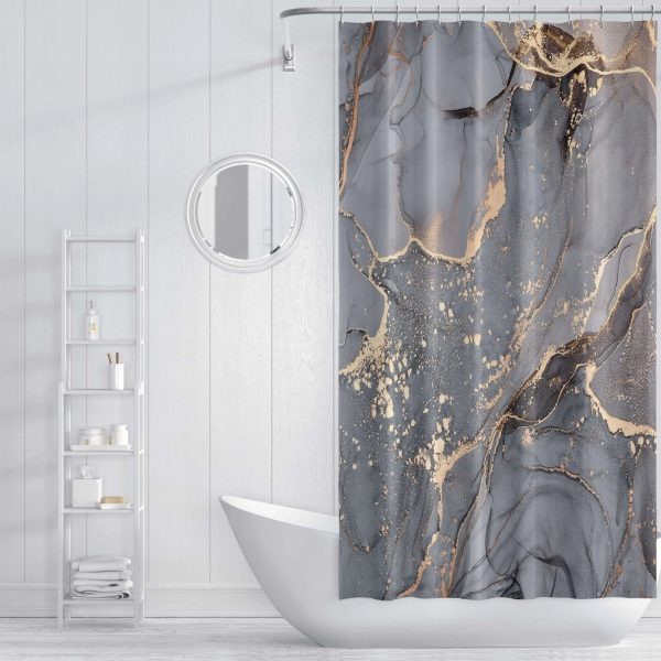 Luxury Marble Decorative Waterproof  Shower Curtain Fashion