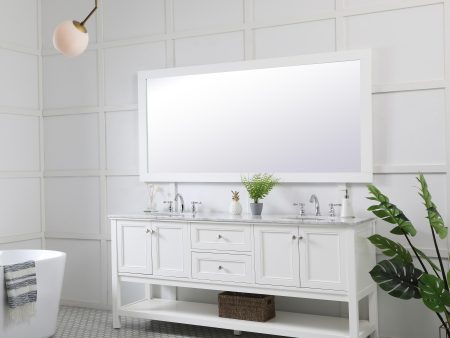 Aqua Rectangle Vanity Mirror 72 Inch In White Cheap