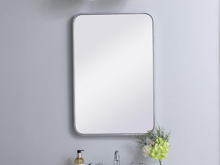 Soft Corner Metal Rectangular Mirror 20X30 Inch In Silver on Sale