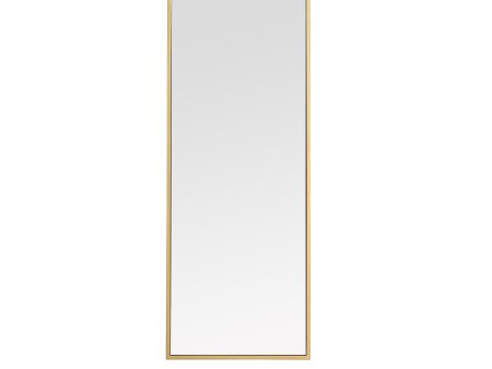 Metal Frame Rectangle Mirror 14 Inch In Brass Fashion