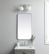 Soft Corner Metal Rectangular Mirror 20X36 Inch In Silver Supply