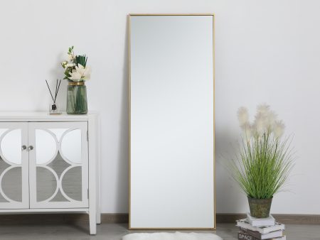 Metal Frame Rectangle Mirror 24 Inch In Brass Fashion