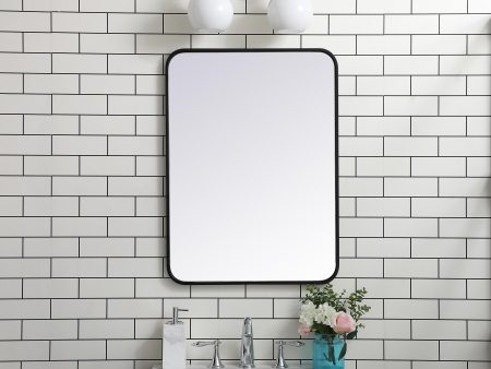 Soft Corner Metal Rectangular Mirror 22X30 Inch In Black Sale