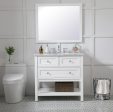 Aqua Rectangle Vanity Mirror 30 Inch In White Fashion