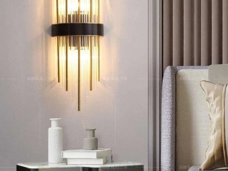 Gold Black Modern Crystal Wall Lamp Hot on Sale