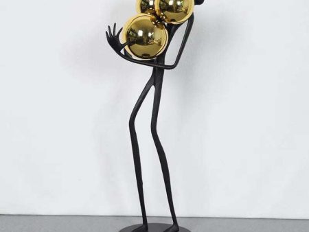 Golden Ball Matchstick Men Sculpture For Cheap