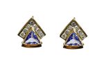 14k Yellow Gold Tanzanite & .28cttw Diamond Earrings Online Hot Sale