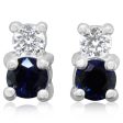 14K White Gold Sapphire Diamond Earrings Online Sale