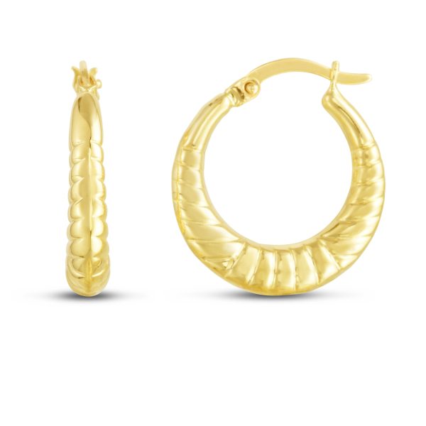 14K Thin Twist Hoops Online now