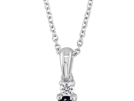 14K White Gold Sapphire Diamond Pendant Sale