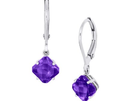 14k White Gold 1.90cttw Amethyst Earrings Hot on Sale