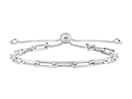 Silver 3.8mm Paperclip Link Friendship Bracelet Online Hot Sale