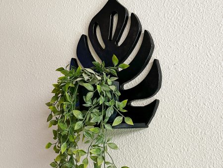 Monstera shelf in black For Sale