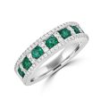 18k White Gold .91cttw round Emerald & .42cttw Diamond Band on Sale