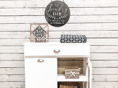 Dashwood laundry with a storage drawer and cabinet shelving in white modern style Online Hot Sale