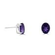 14k White Gold 1.42cttw oval Amethyst Earrings For Sale