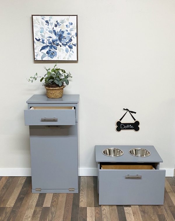 Sinclair with a storage drawer in gray modern door. Online