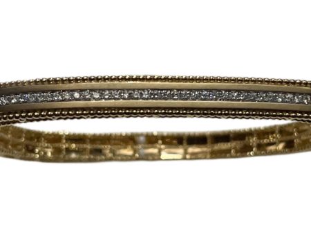 14k Yellow gold .65cttw diamond Satin Finish Bangle Online now