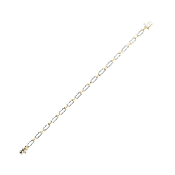 10k Yellow Gold .50cttw Diamond Paperclip Bracelet Online Sale