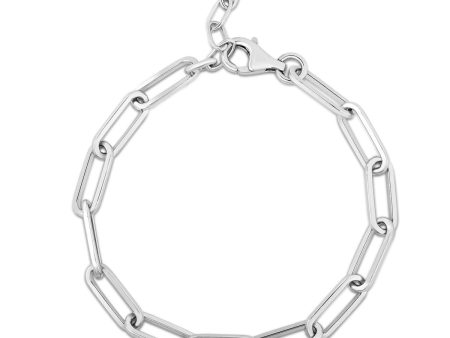 Silver Squared Paperclip Link Bracelet Online Hot Sale