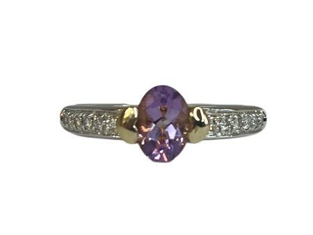 18k White & Yellow gold Amethyst ring Online