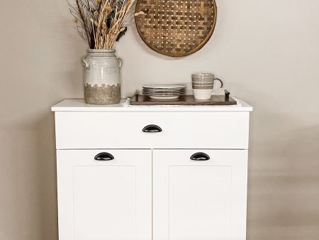 Dashwood with a storage drawer in white farmhouse style door For Cheap