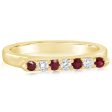 14K Yellow Gold Ruby Diamond Ring For Sale