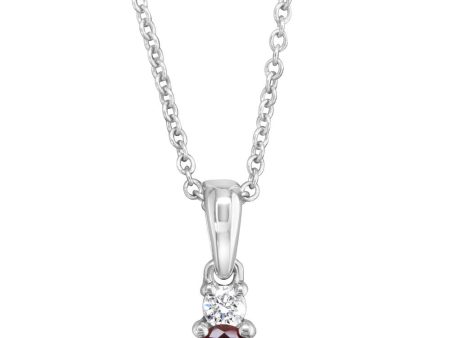 14K White Gold Ruby Diamond Pendant Online Sale