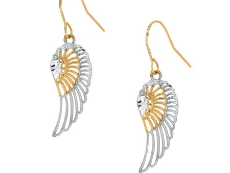 10K Gold Angel Wing Drop Earring Discount