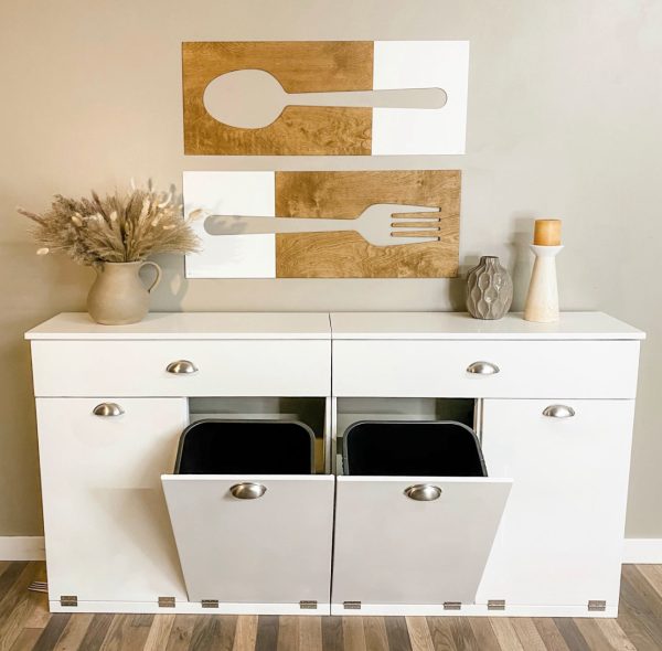 Livingston with a storage drawer in white with modern style doors Online Sale