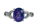 14k White Gold 1.76ct Amethyst and .06cttw Diamond Ring For Sale