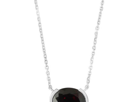 14K White Gold Idaho Garnet Neckpiece Hot on Sale